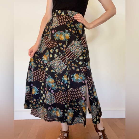 90’s Ribkoff floral maxi skirt / size 12 - Picture 8 of 16